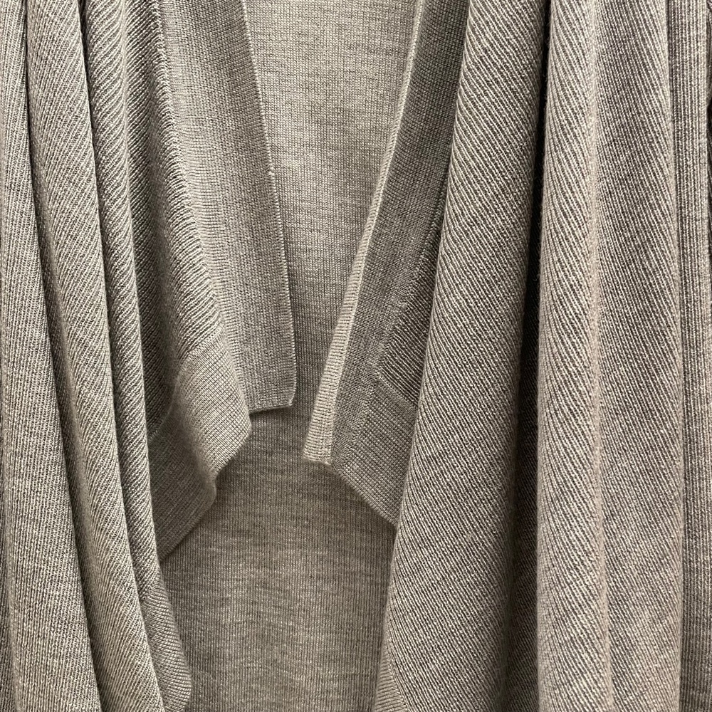 Theory Gray Wool Cardigan Open Front With Pockets… - image 5